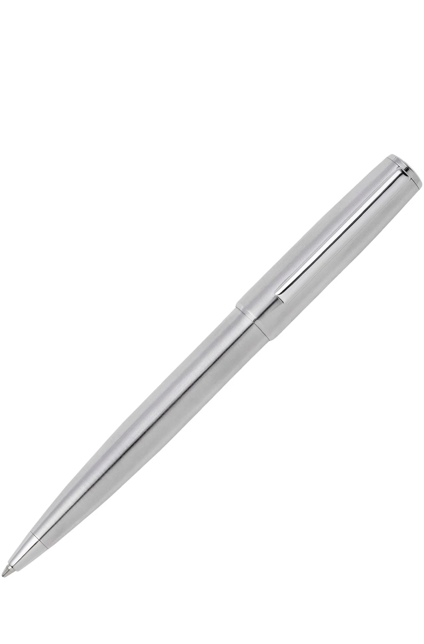 Chrome ballpoint pen with tonal logo