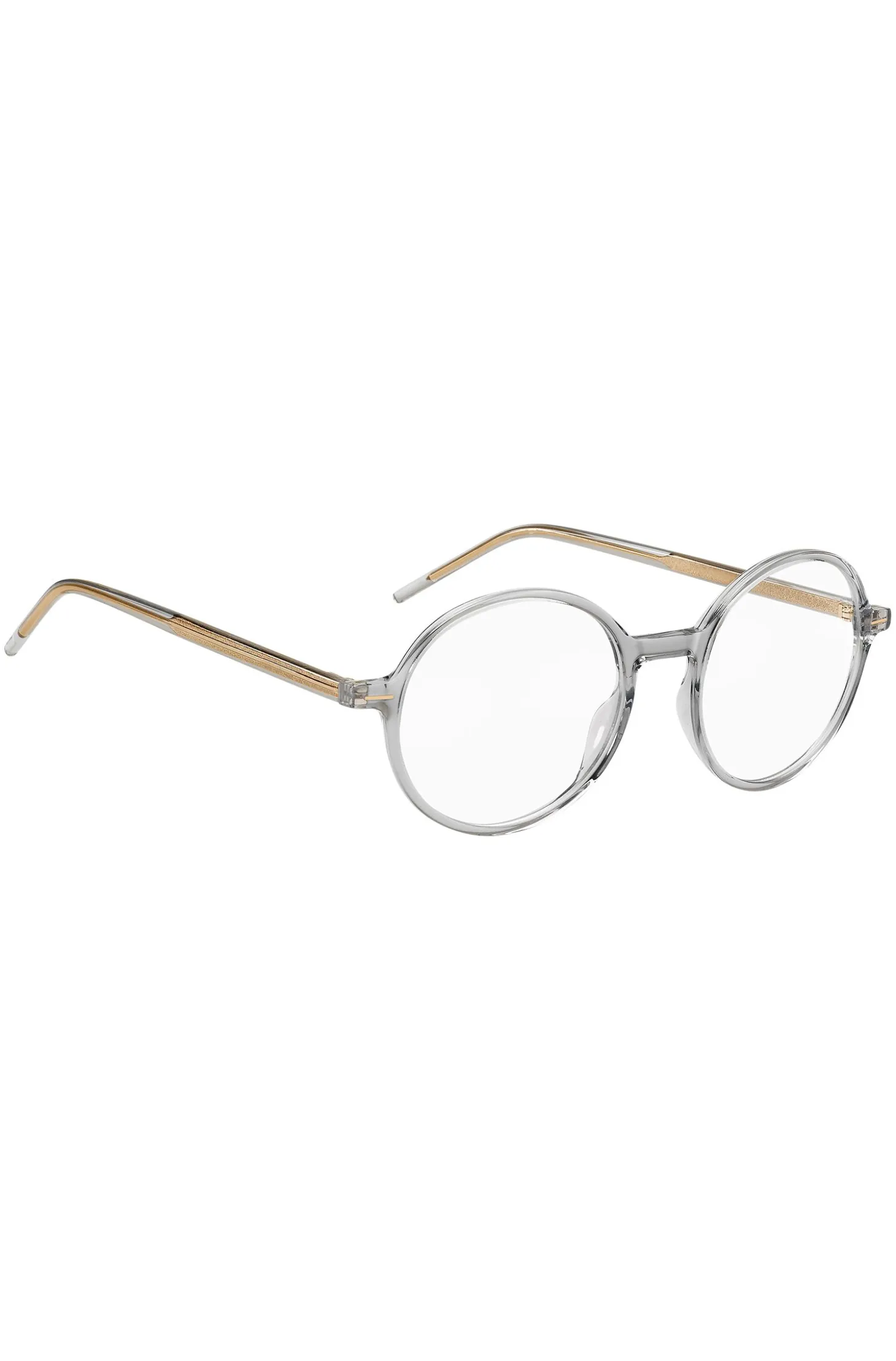 Clear-acetate optical frames with striped metal core wire