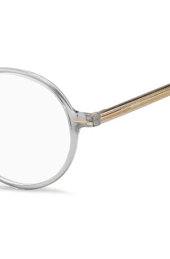 Clear-acetate optical frames with striped metal core wire