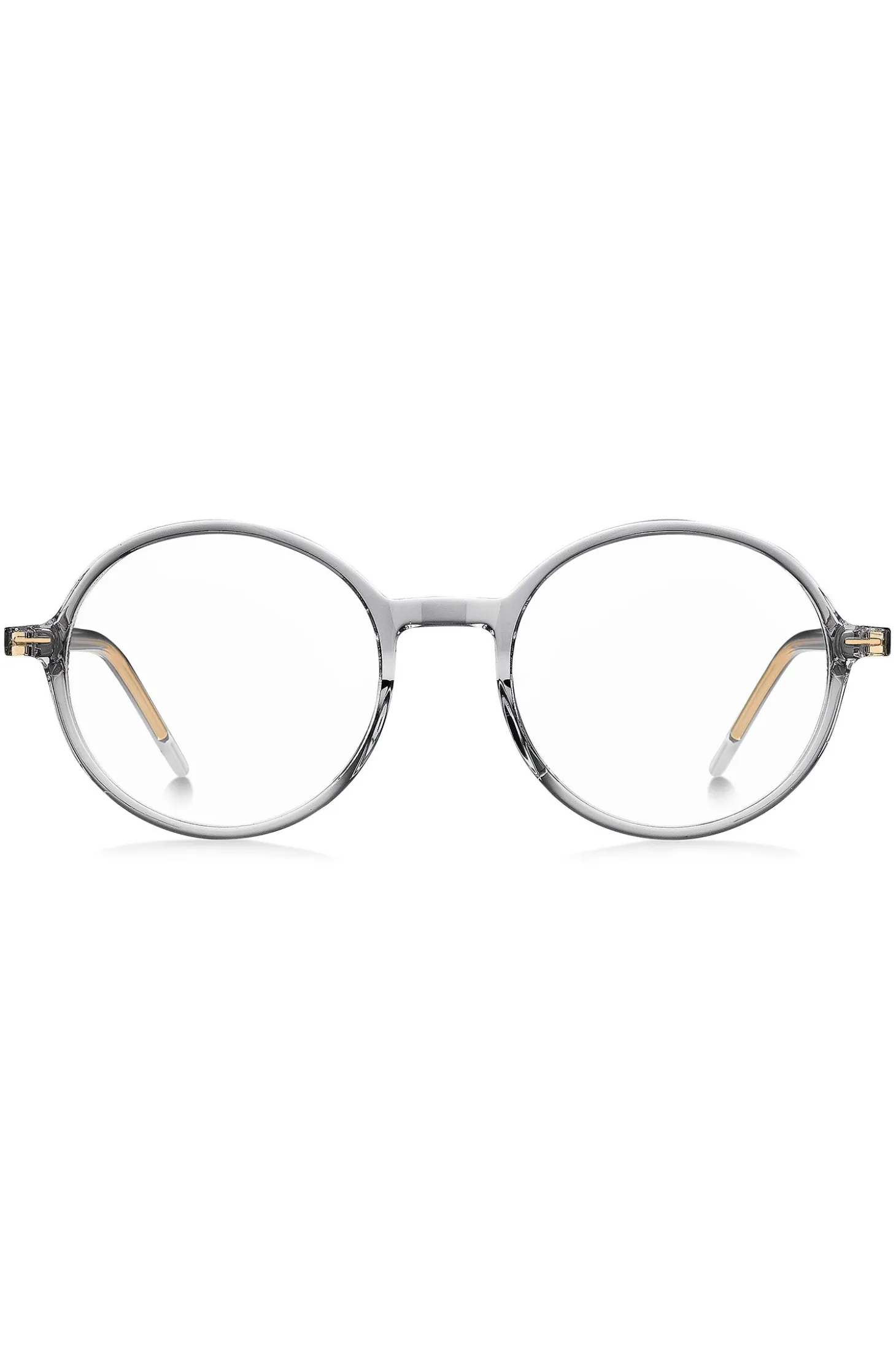 Clear-acetate optical frames with striped metal core wire