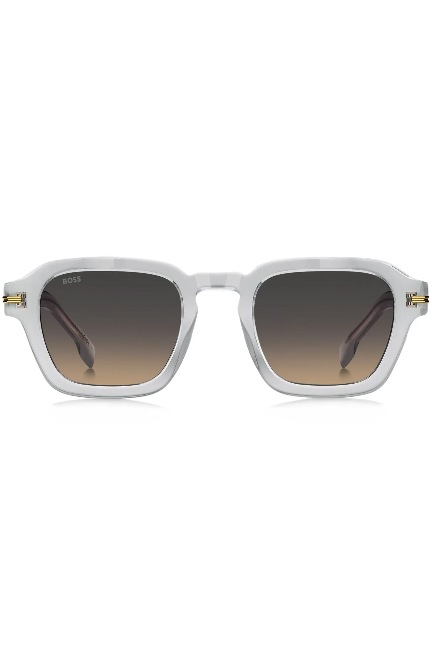 Clear-acetate sunglasses with temple stripe
