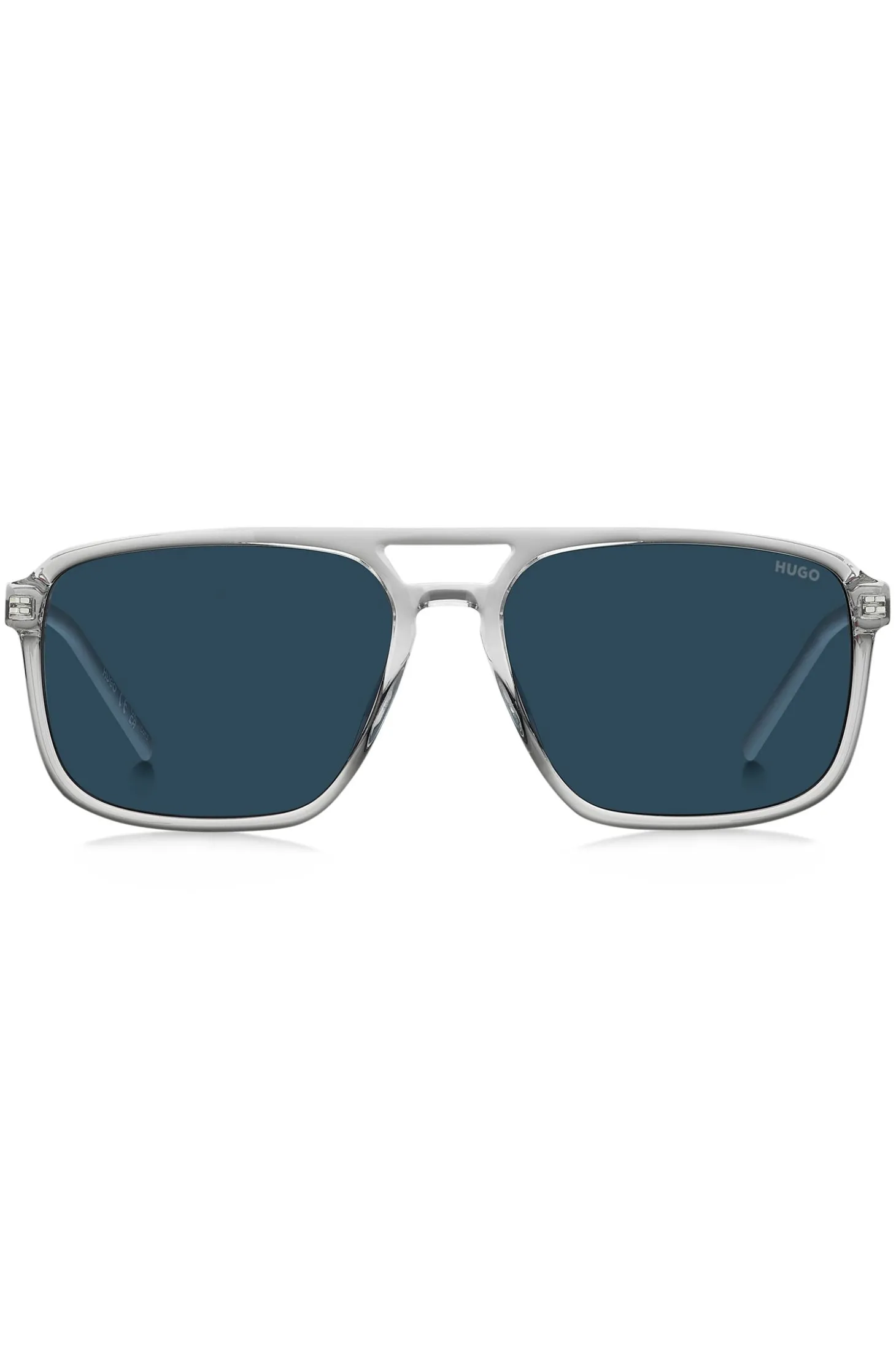 Clear-acetate sunglasses with rubber logo