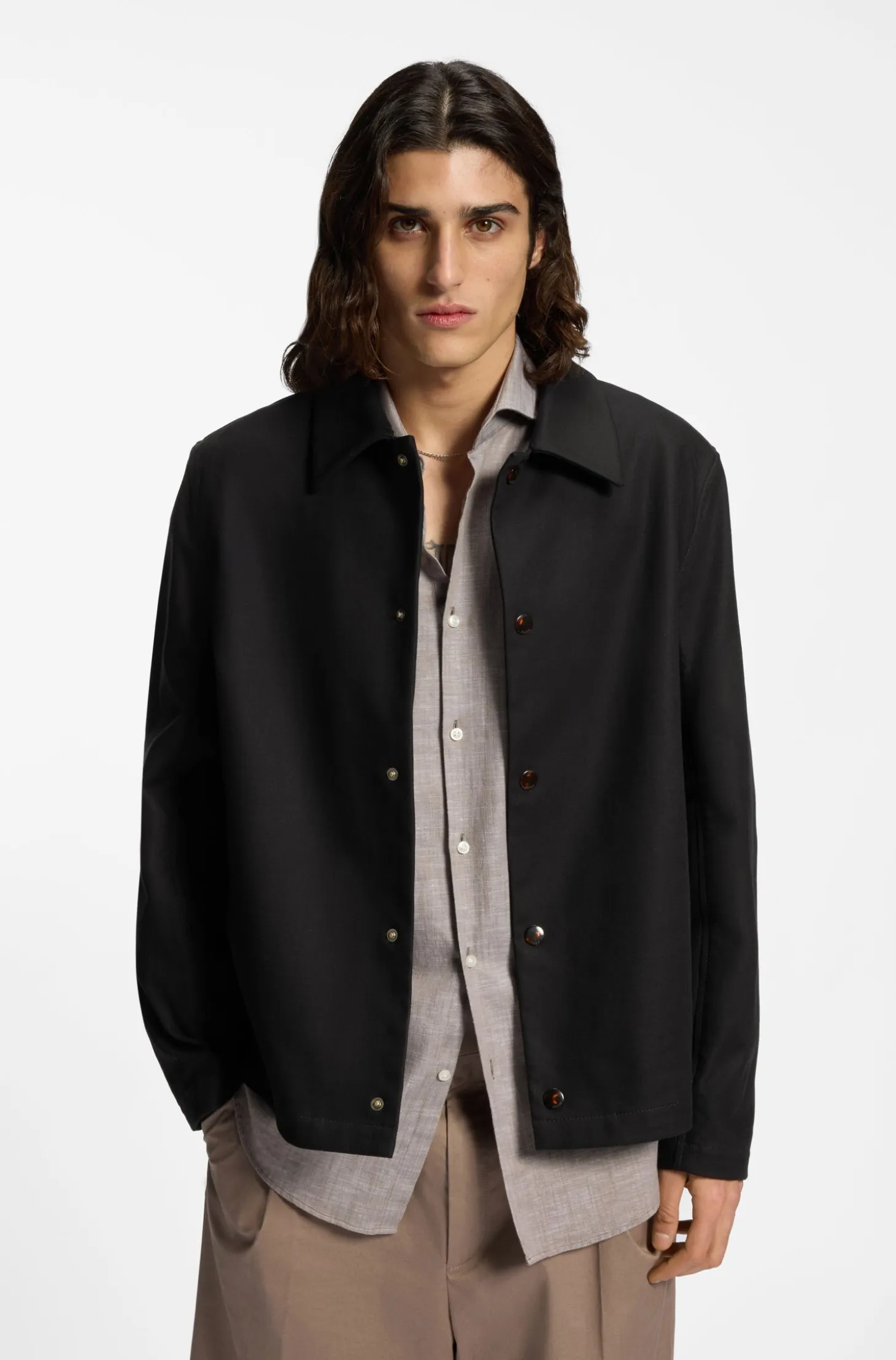 Coach jacket in double-faced cotton
