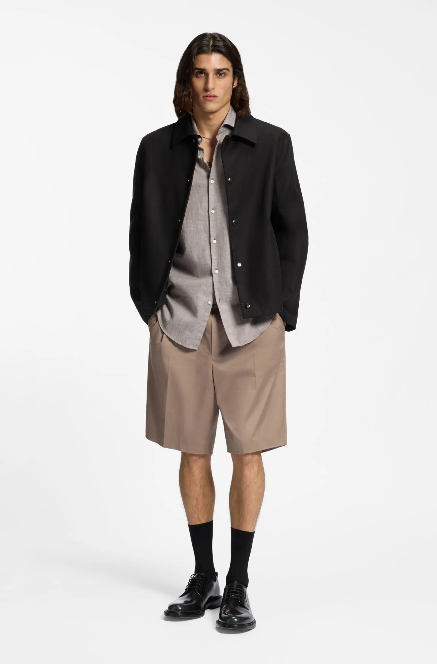 Coach jacket in double-faced cotton