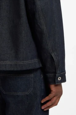 Contrast-collar jacket in indigo denim