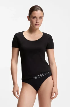 Contrast-logo underwear top in stretch cotton