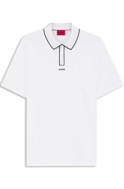 Contrast-tipped cotton polo shirt with logo