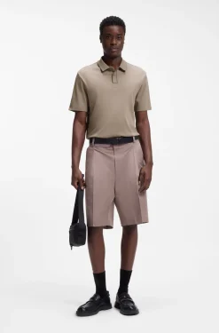 Contrast-tipped cotton polo shirt with logo