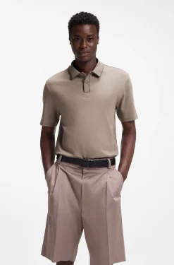 Contrast-tipped cotton polo shirt with logo
