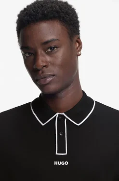Contrast-tipped cotton polo shirt with logo