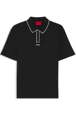 Contrast-tipped cotton polo shirt with logo