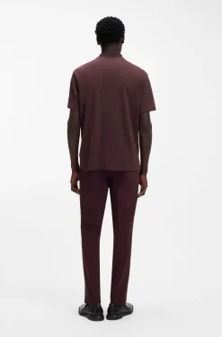 Contrast-tipped cotton polo shirt with logo
