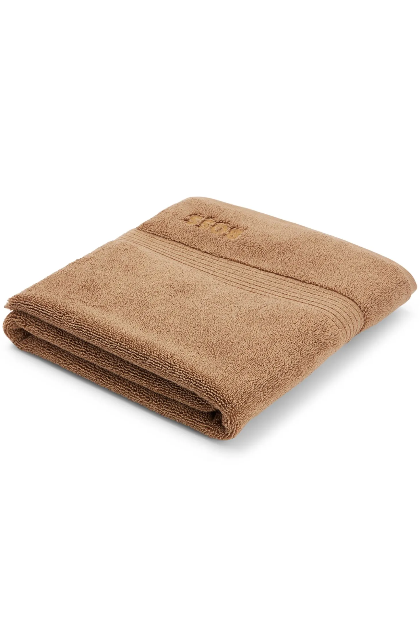 Cotton bath mat with embroidered logo