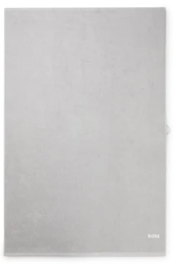 Cotton bath sheet with contrast embroidered logo
