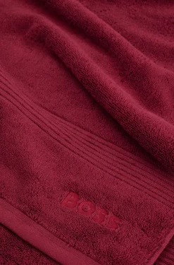 Cotton bath sheet with embroidered logo
