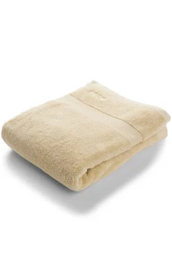 Cotton bath sheet with embroidered logo