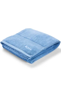 Cotton bath sheet with embroidered logo