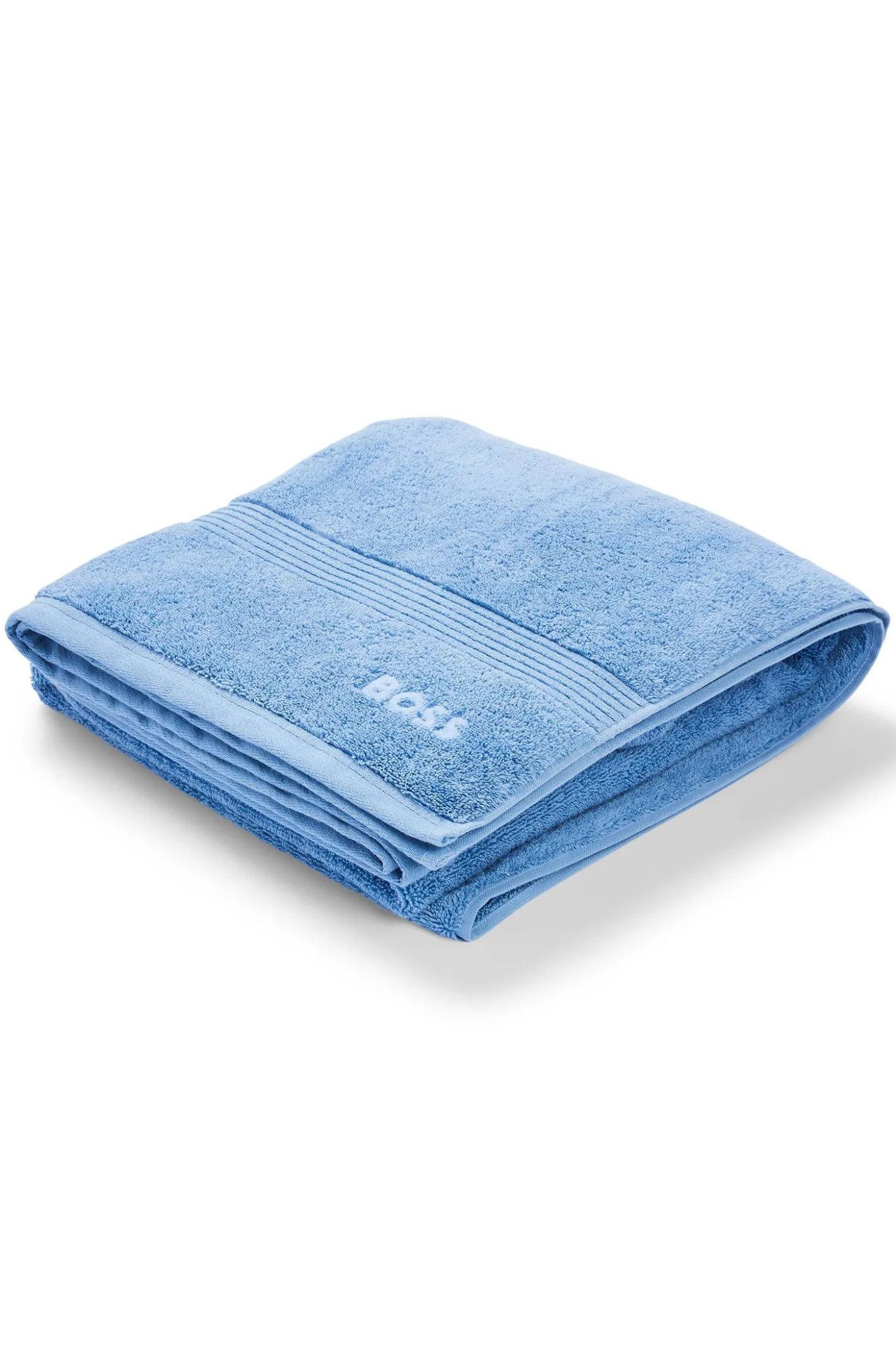 Cotton bath sheet with embroidered logo