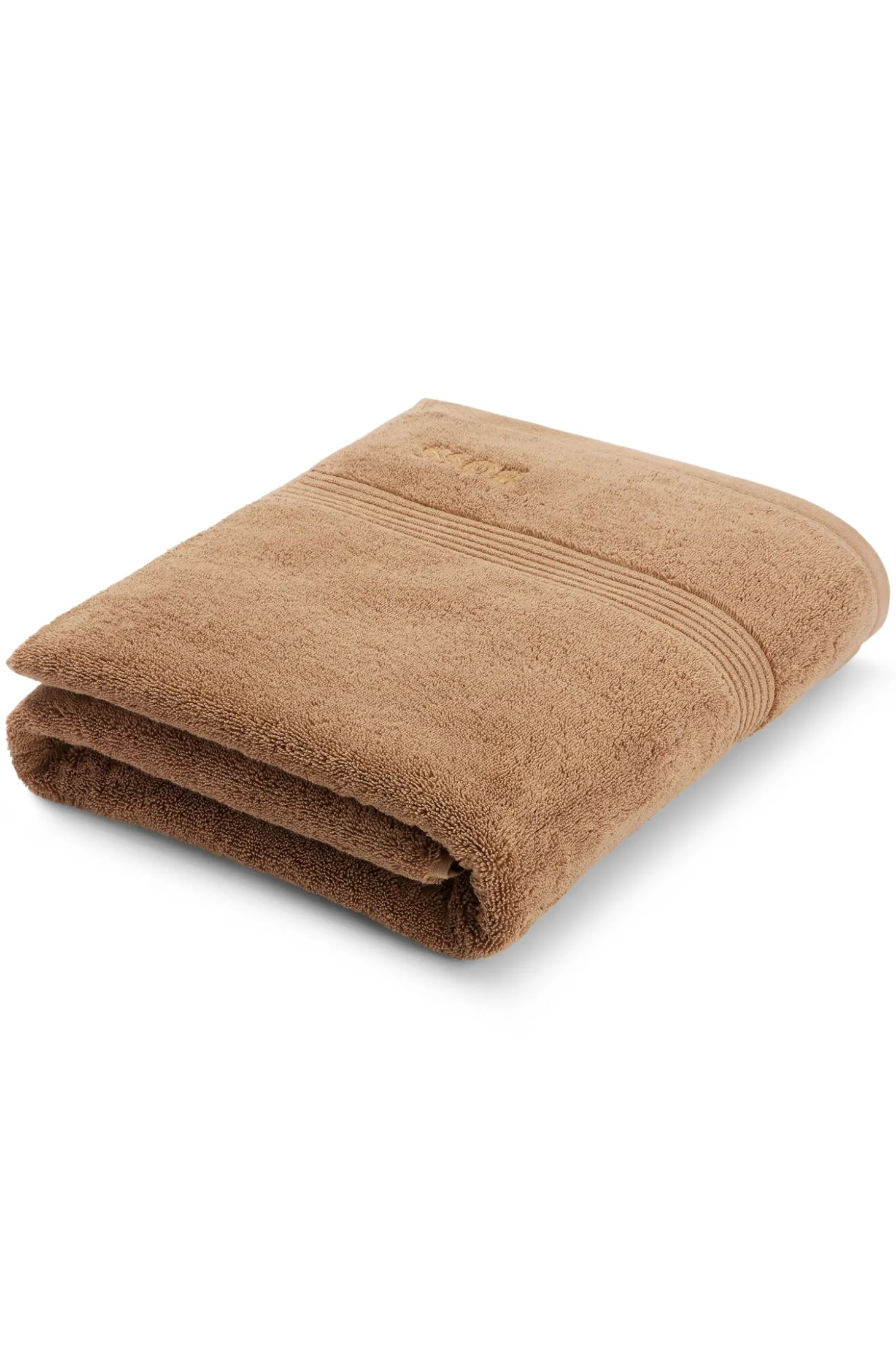 Cotton bath sheet with embroidered logo