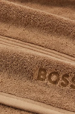 Cotton bath sheet with embroidered logo