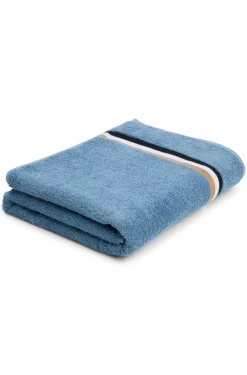 Cotton bath sheet with signature stripe