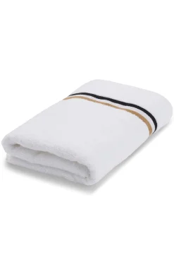 Cotton bath sheet with signature stripe