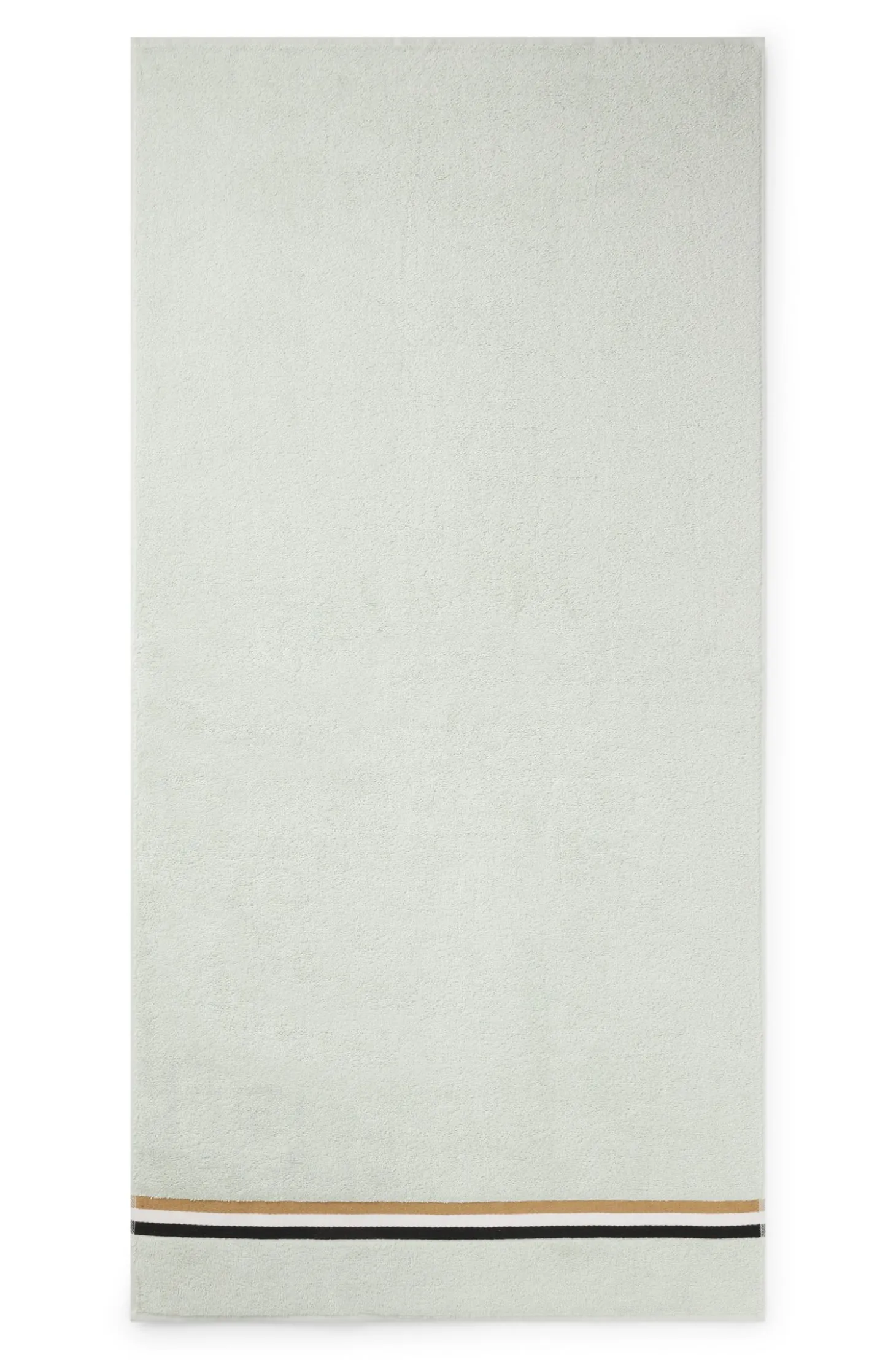 Cotton bath towel with signature-stripe border