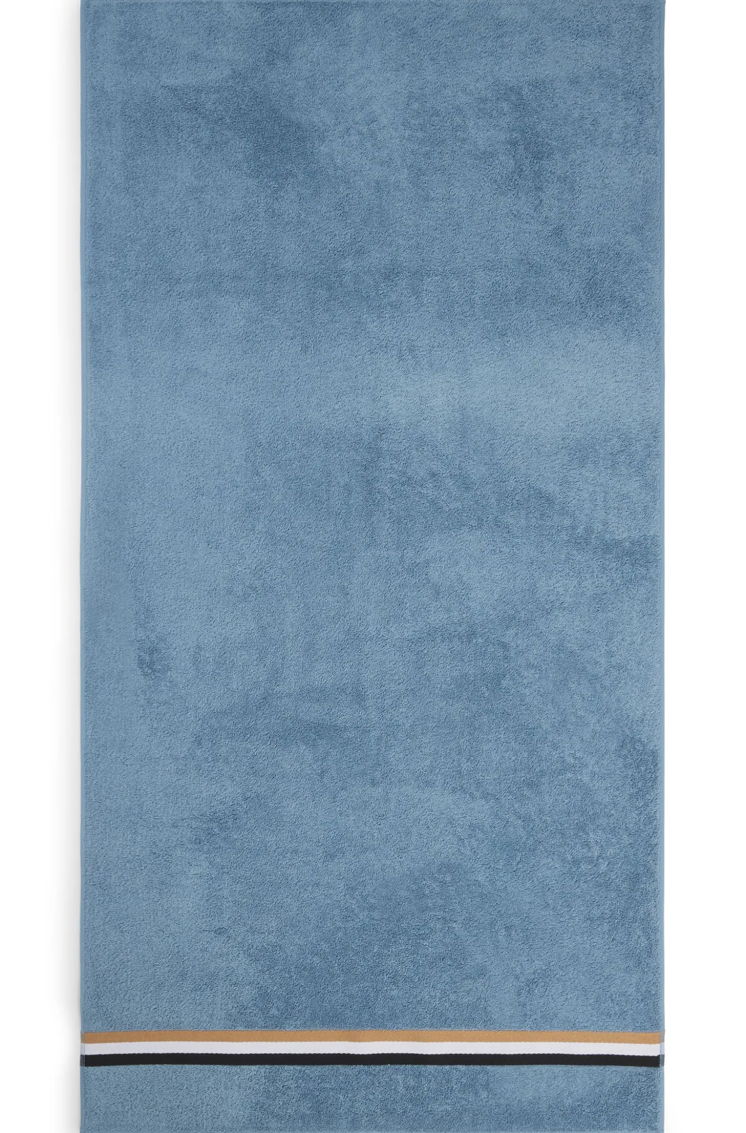 Cotton bath towel with signature-stripe border