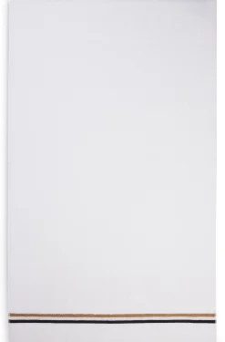 Cotton bath towel with signature-stripe border