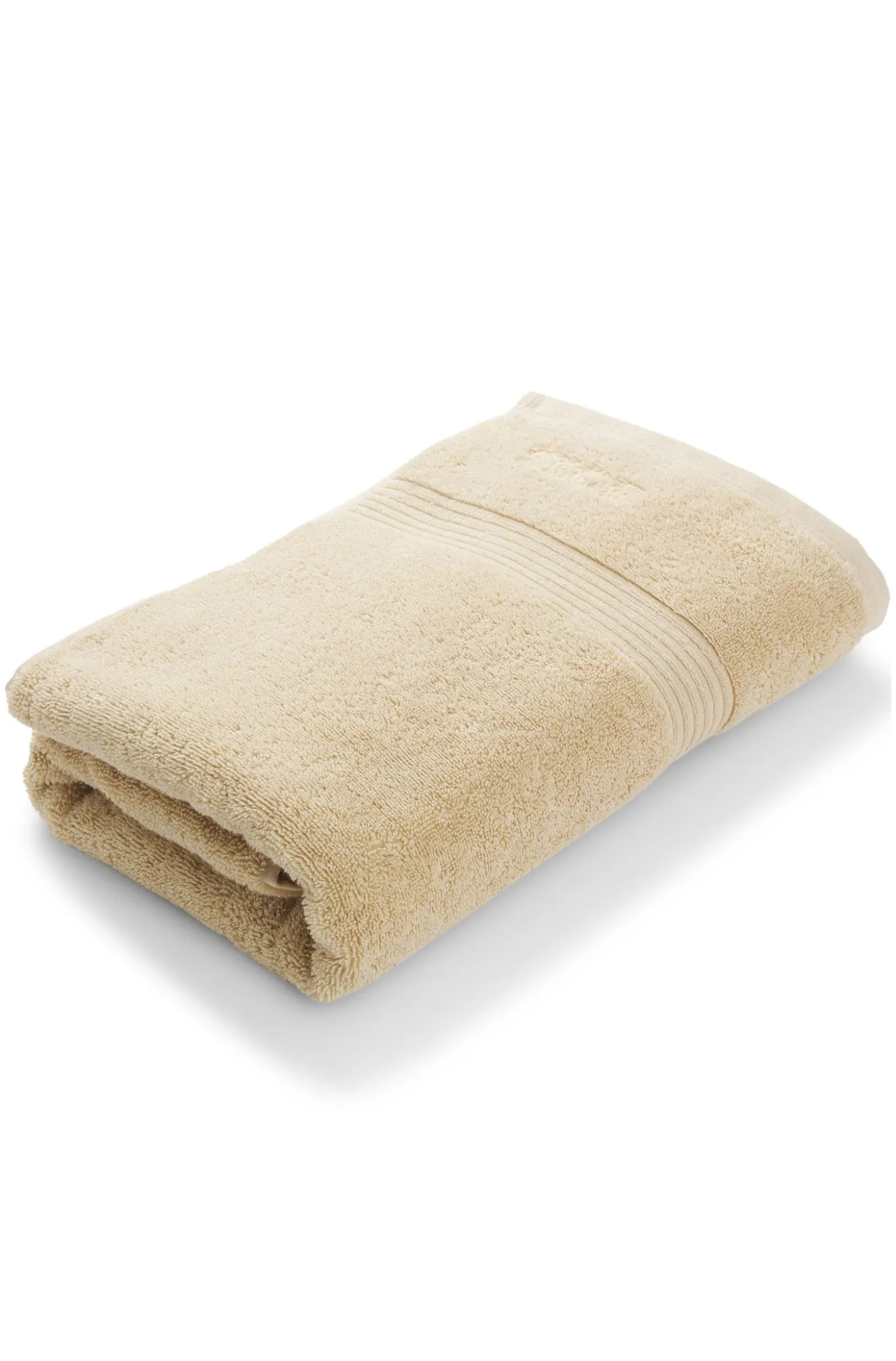 Cotton bath towel with tonal embroidered logo