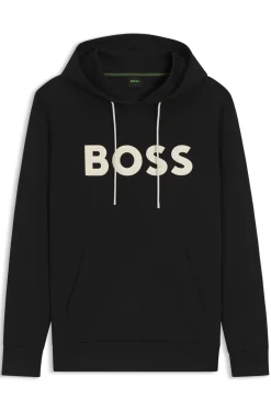 Cotton-blend hoodie with moulded logo