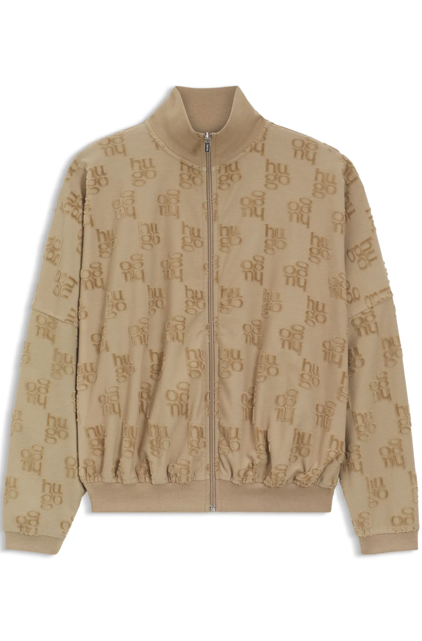 Cotton-blend jacket with all-over logo pattern
