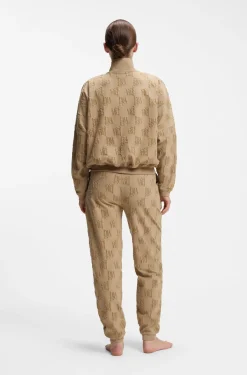 Cotton-blend jacket with all-over logo pattern