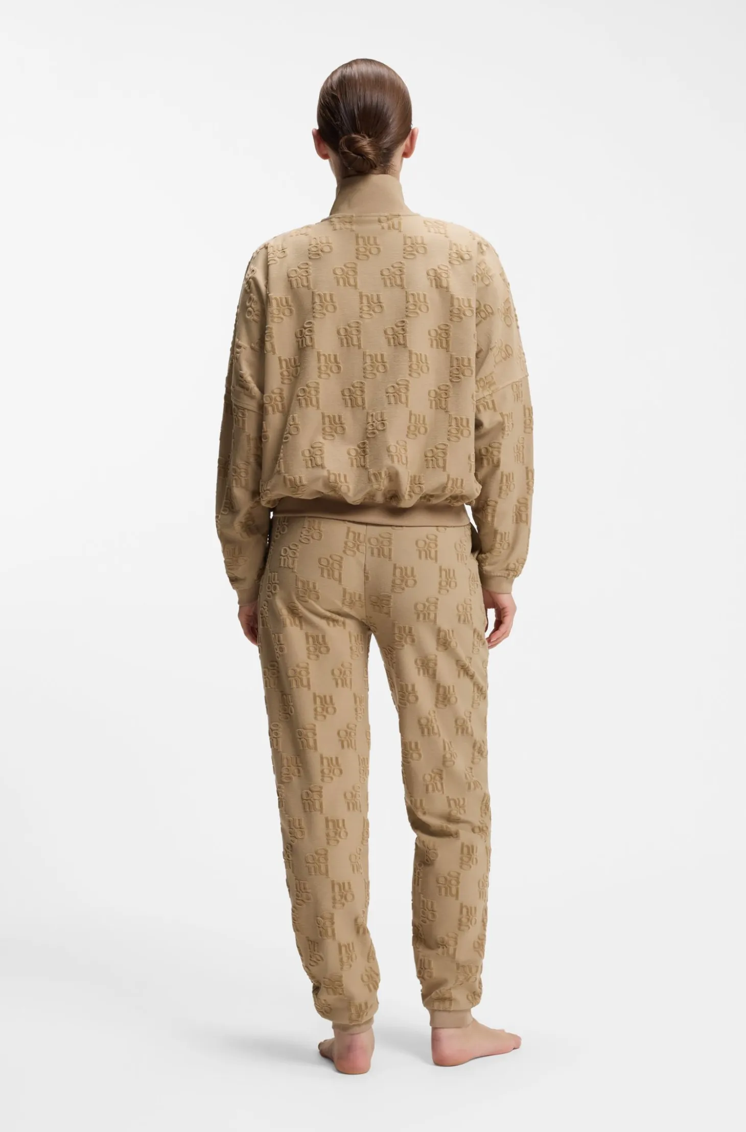 Cotton-blend jacket with all-over logo pattern