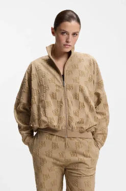 Cotton-blend jacket with all-over logo pattern