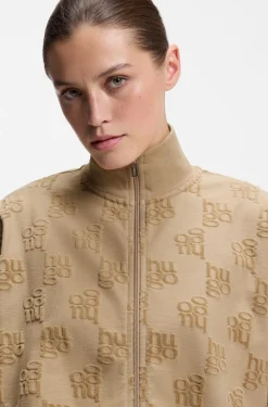 Cotton-blend jacket with all-over logo pattern