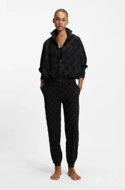 Cotton-blend jacket with all-over logo pattern