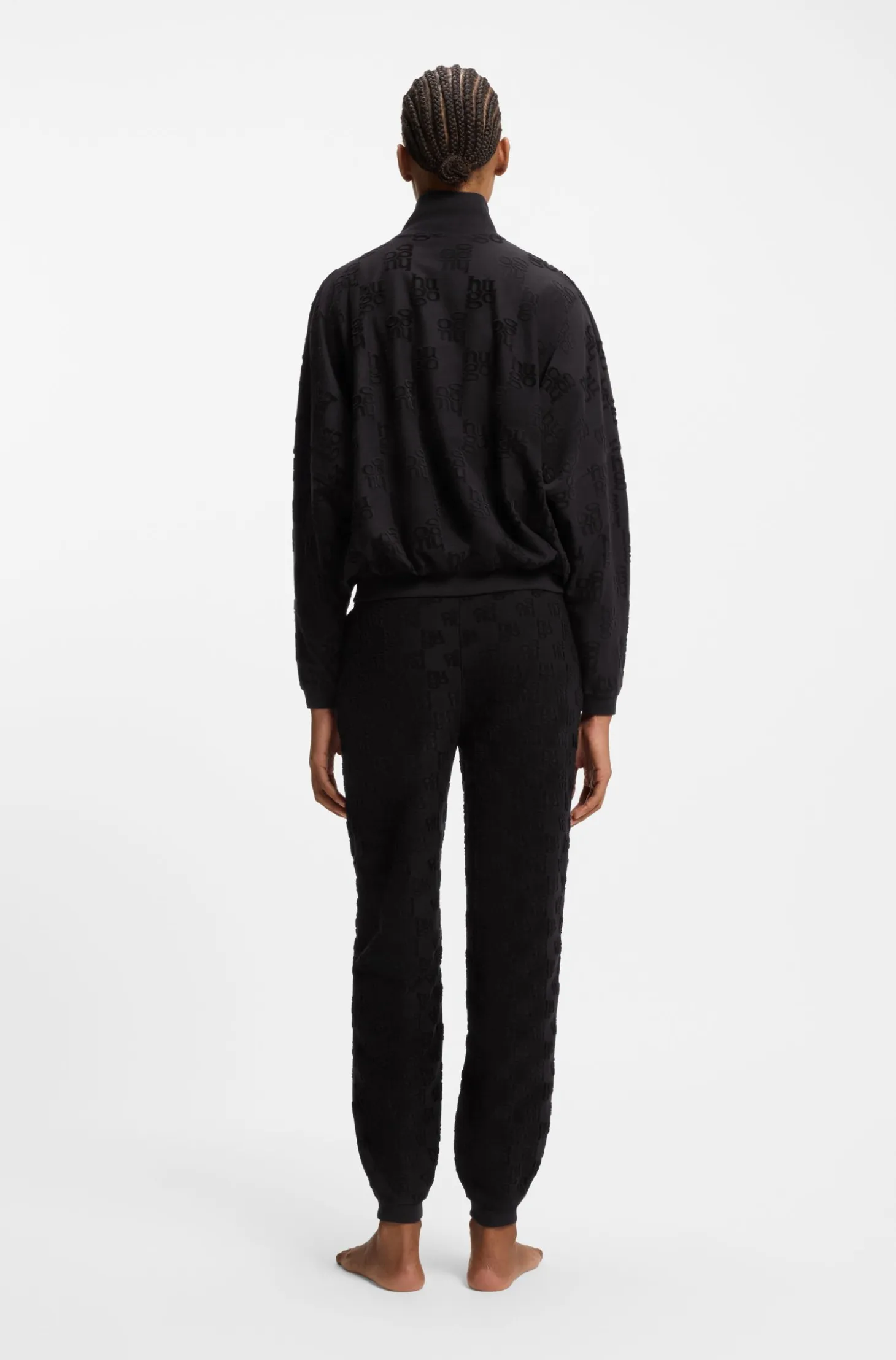 Cotton-blend jacket with all-over logo pattern