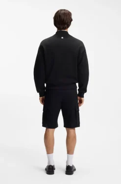 Cotton-blend jacket with broderie stripes