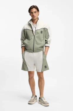 Cotton-blend jacket with embroidered logo artwork