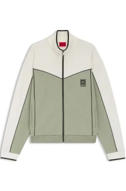 Cotton-blend jacket with embroidered logo artwork