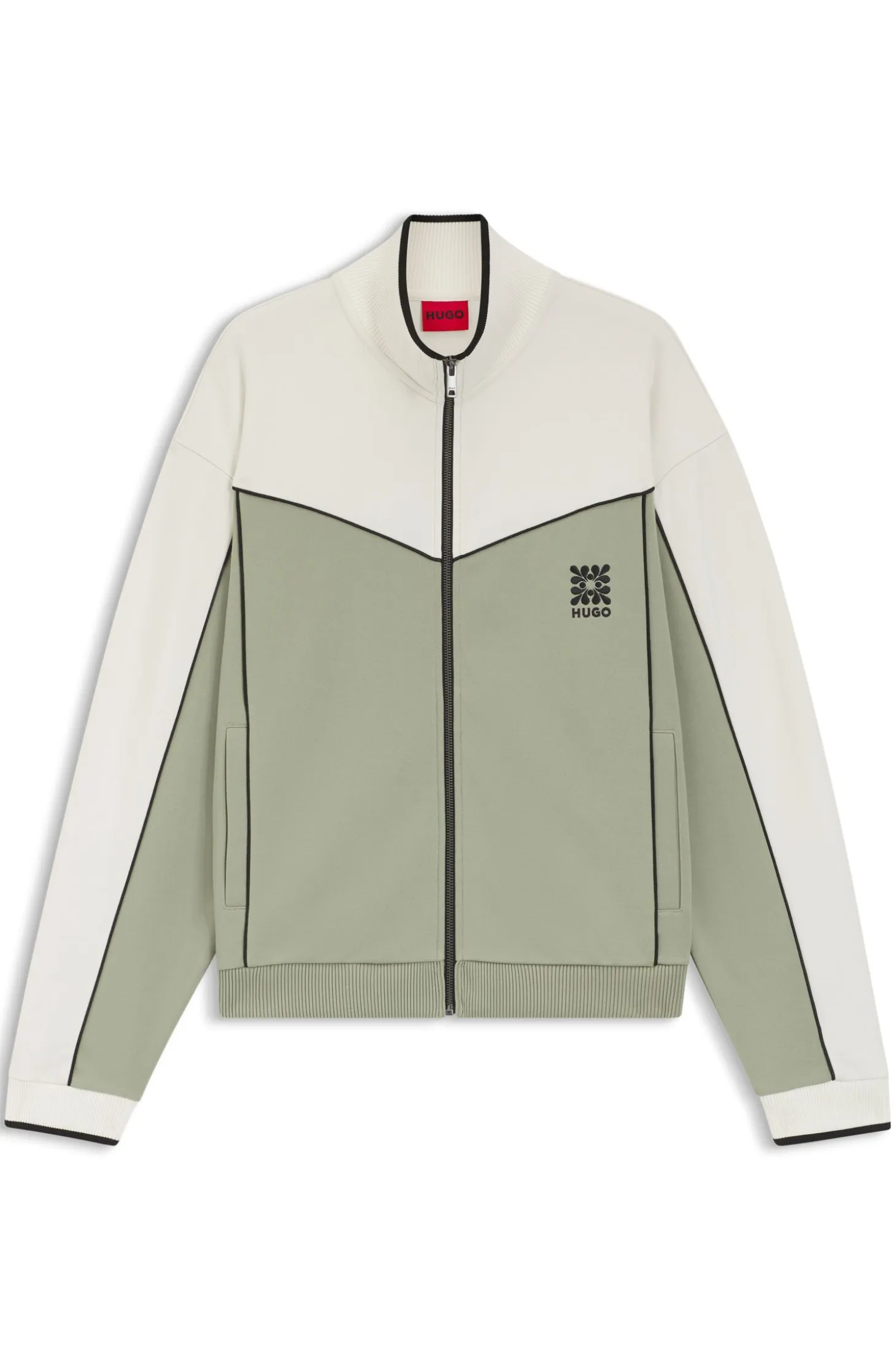 Cotton-blend jacket with embroidered logo artwork