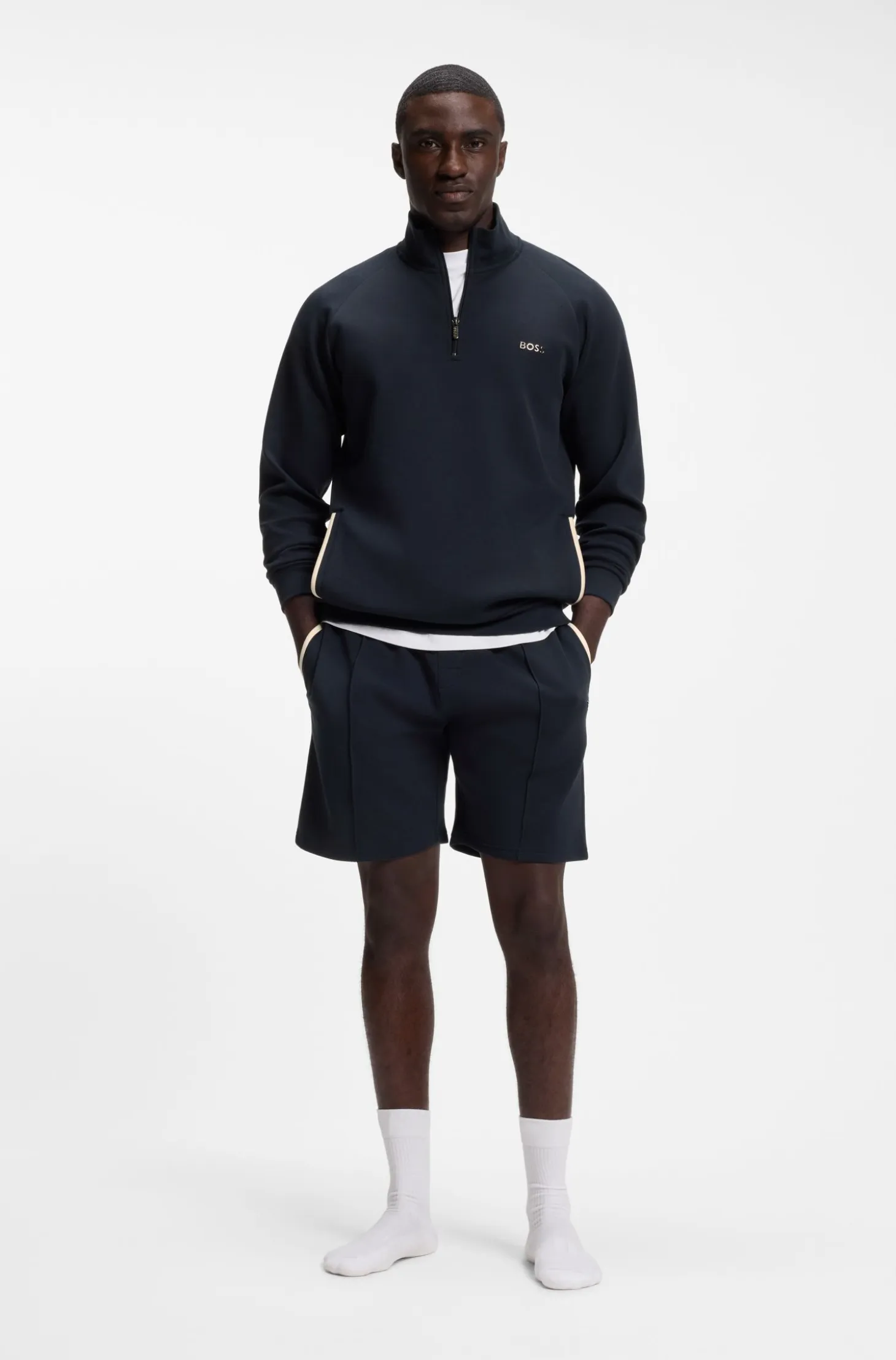 Cotton-blend jacket with metallic logo