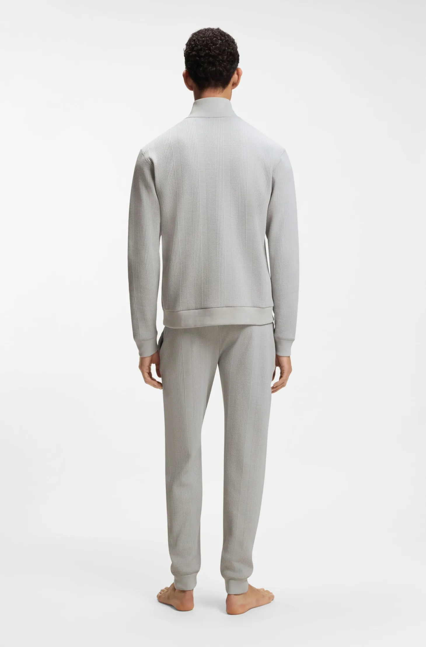 Cotton-blend jacket with waffle structure