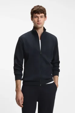 Cotton-blend jacket with waffle structure