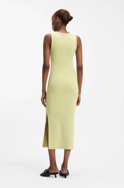 Cotton-blend jersey midi dress with stacked logo