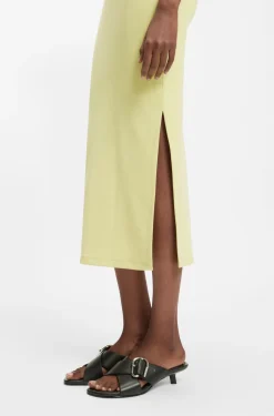Cotton-blend jersey midi dress with stacked logo