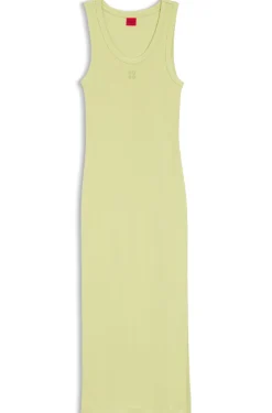Cotton-blend jersey midi dress with stacked logo