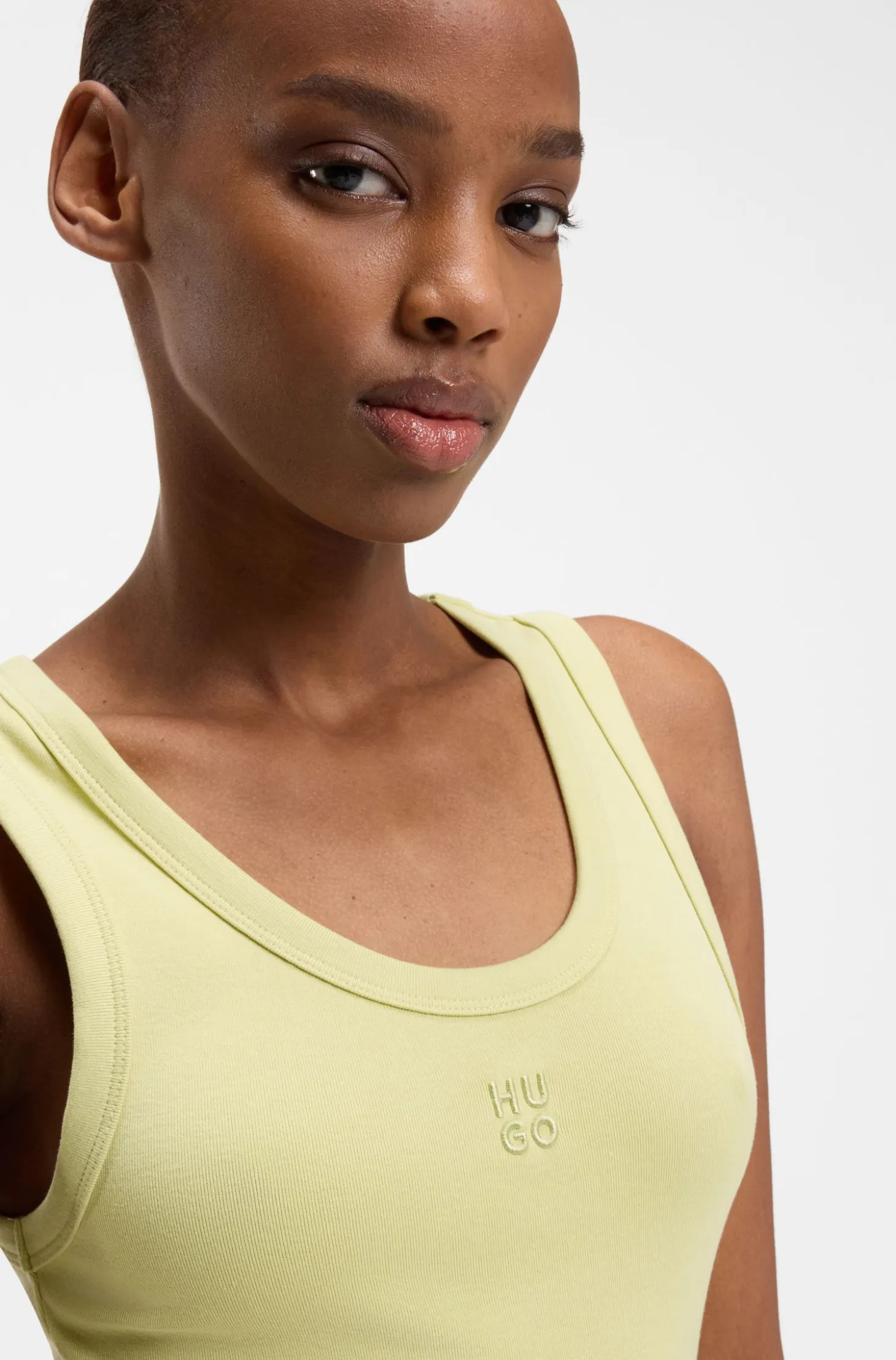 Cotton-blend jersey midi dress with stacked logo