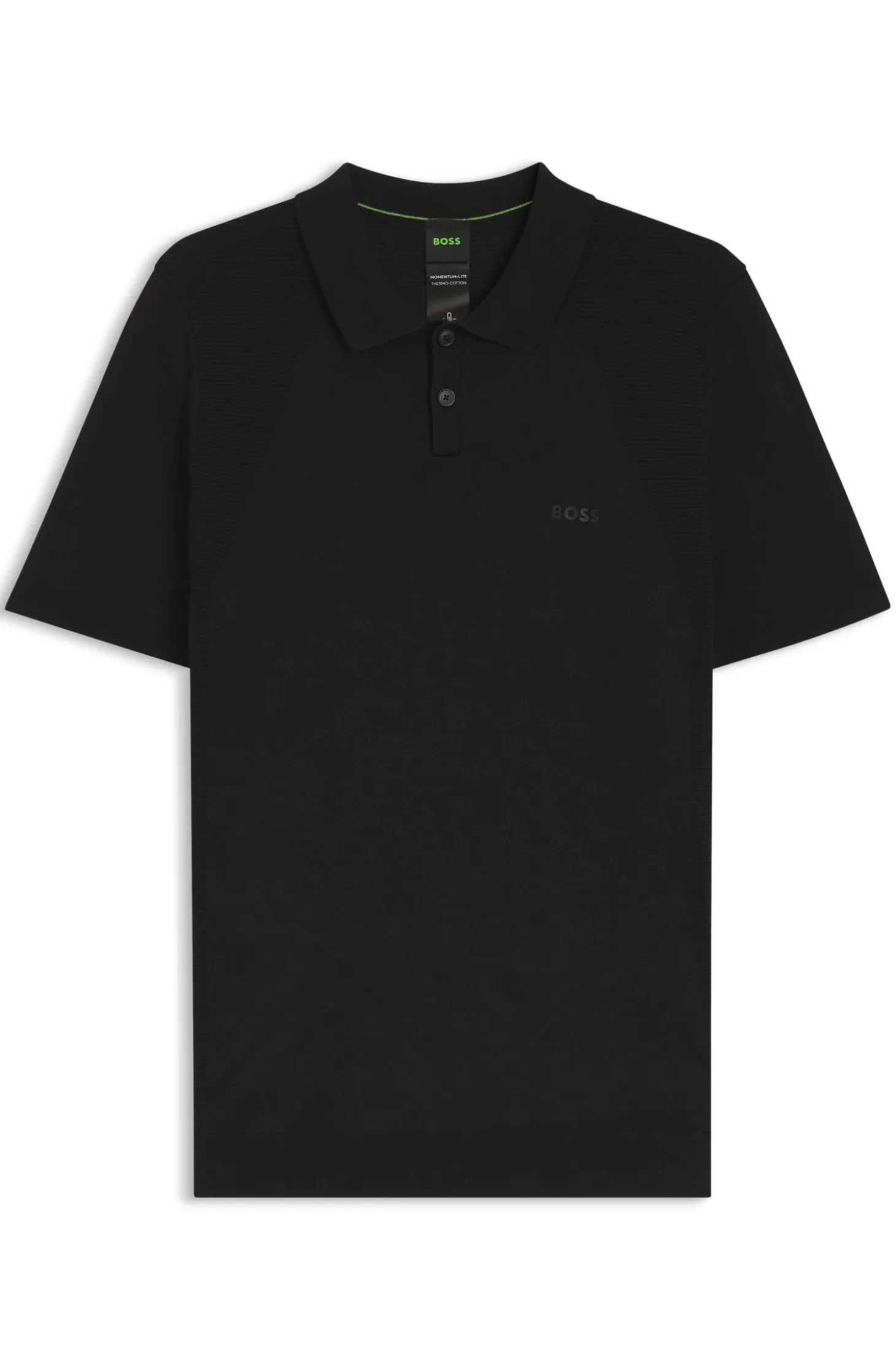 Cotton-blend knit polo with bodymapping structure